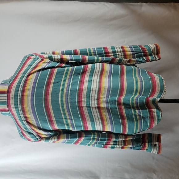 🍎2 Items/$12 Chaps denim Montana scrape multi striped long sleeve shirt large - Picture 4 of 8